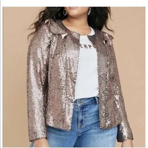 NWT Rose Gold Sequin Jacket LANE BRYANT
